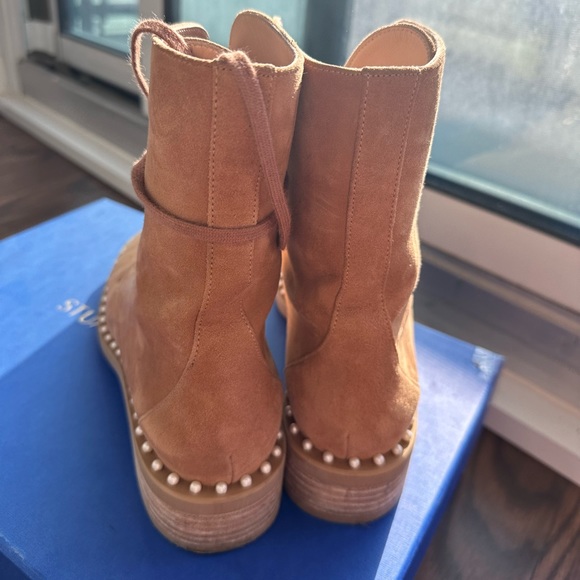 Stuart Weitzman ankle boots with pearl suede tan colour size 7.5 - Picture 5 of 8